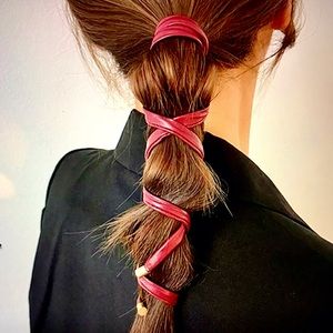 β€οΈ Burgundy Leather Hair Tie β€οΈ